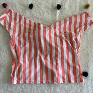 Medium KJ peach stripe off shoulder